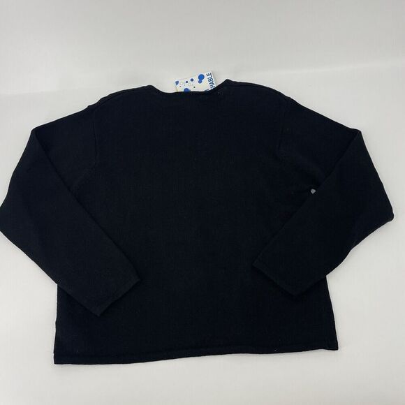 Leslie Fay Vintage Women Large Black Sweater Beaded Embellished Sequin Cardigan - Picture 13 of 15